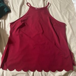 NWT scalloped edge halter tank top with open back